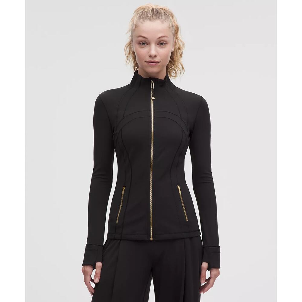 Lululemon define jacket nulu black
 with gold size 10 brand new with tags
